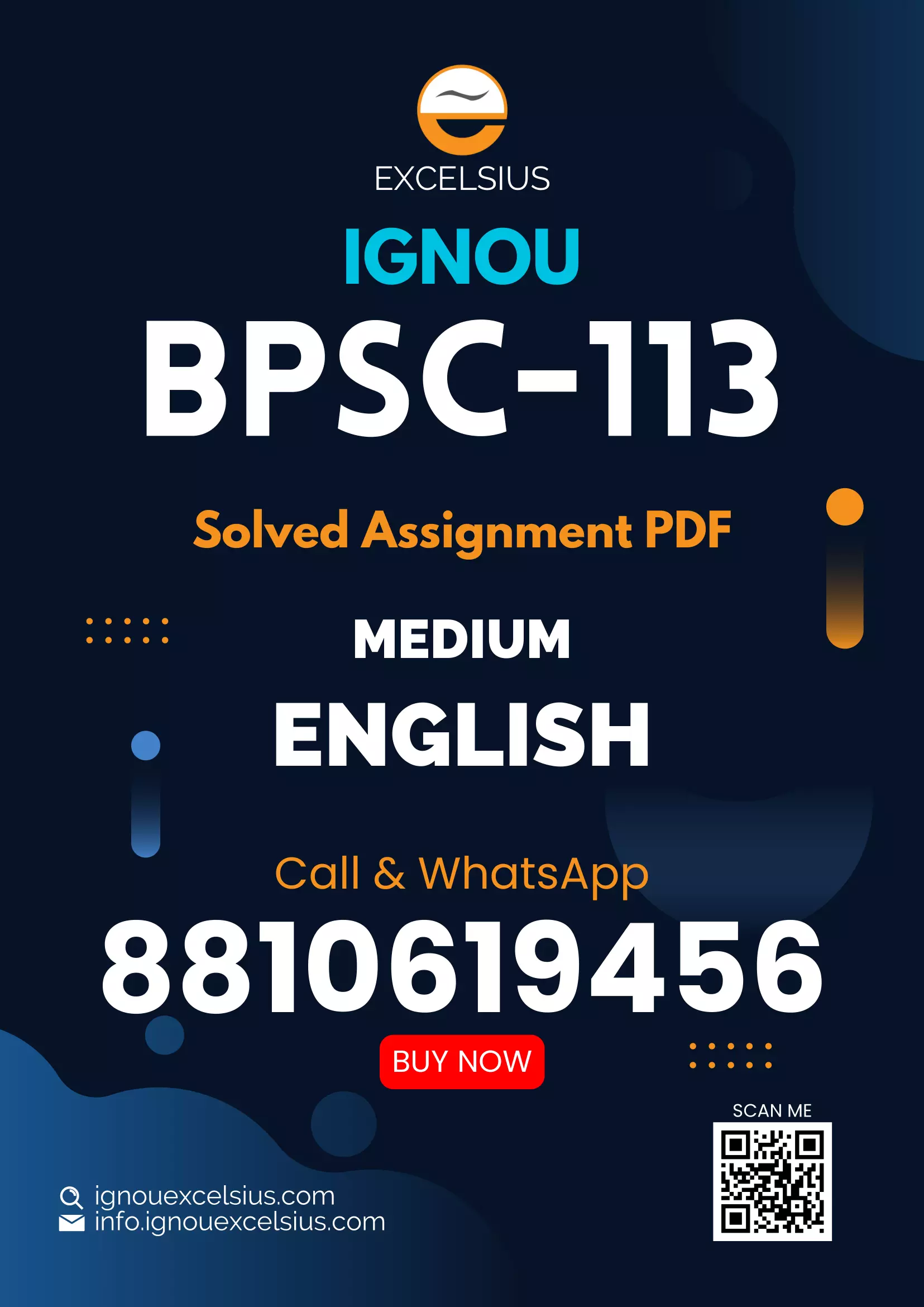 Download BPSC-113 IGNOU Solved Assignment PDF - ignouexcelsius